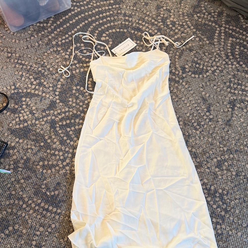 Lioness Cream Satin Midi Dress